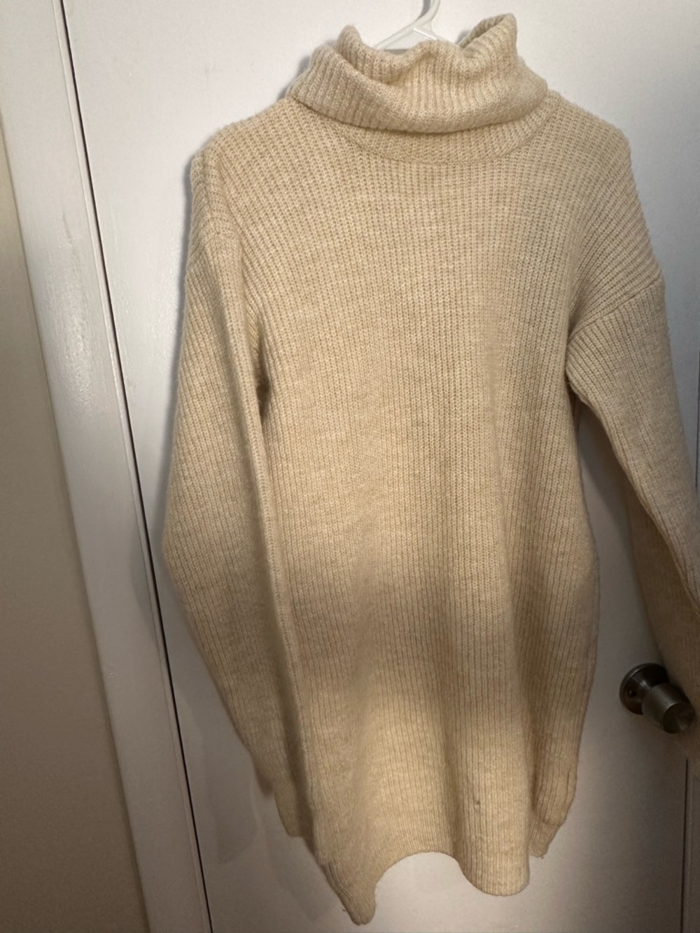 Cozy Cream Turtleneck Dress Sweater